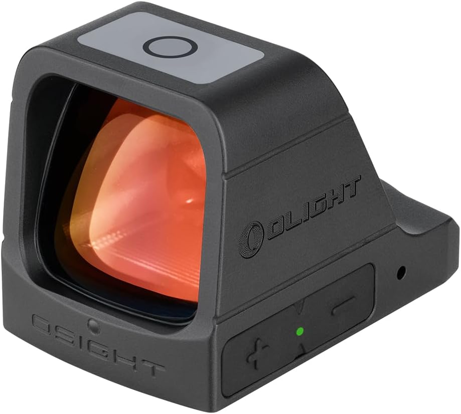 OLIGHT Osight 3 MOA Rechargeable Durable Dot Open Reflex Sight with Charging Cover, Tactical Parallax-Free Sight, Picatinny Mount Compatible - Green/Red Dot Options - TS048