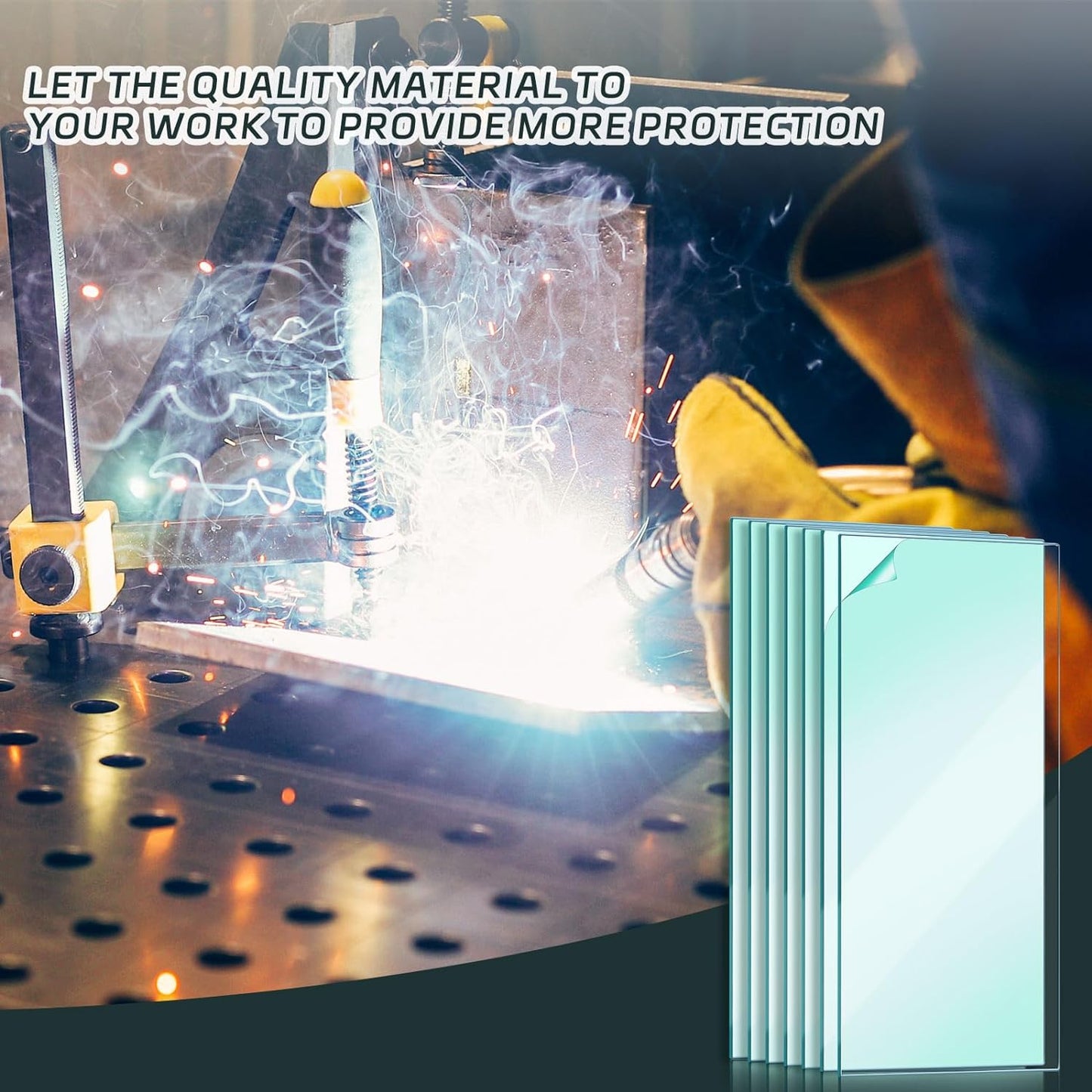 100 Pcs 2'' x 4.25'' Welding Clear Lenses Cover Replacement Transparent Universal Welding Protection Lens Mask Welding Lens - TS020