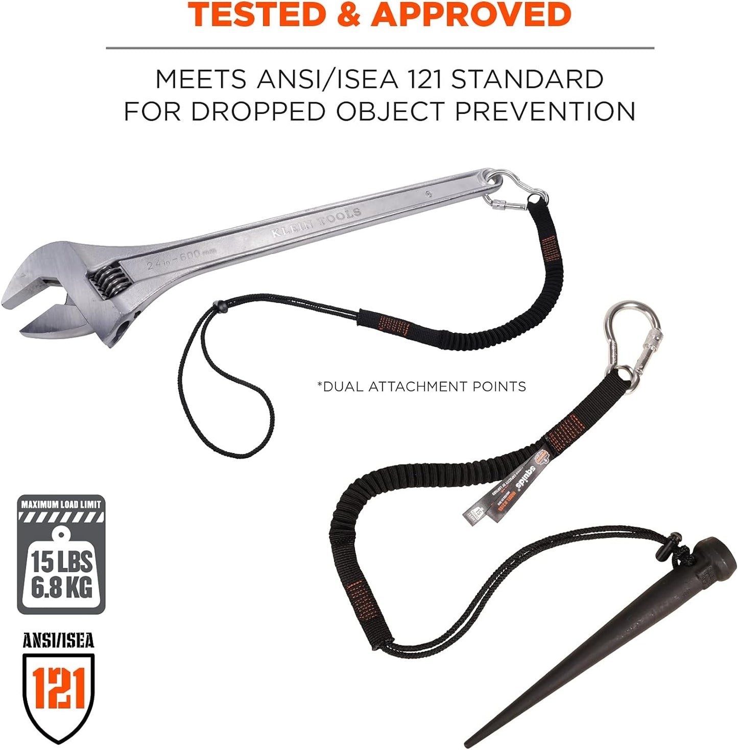 Ergodyne Squids 3105 Tool Lanyard with Aluminum Screw Lock Carabiner- TS032