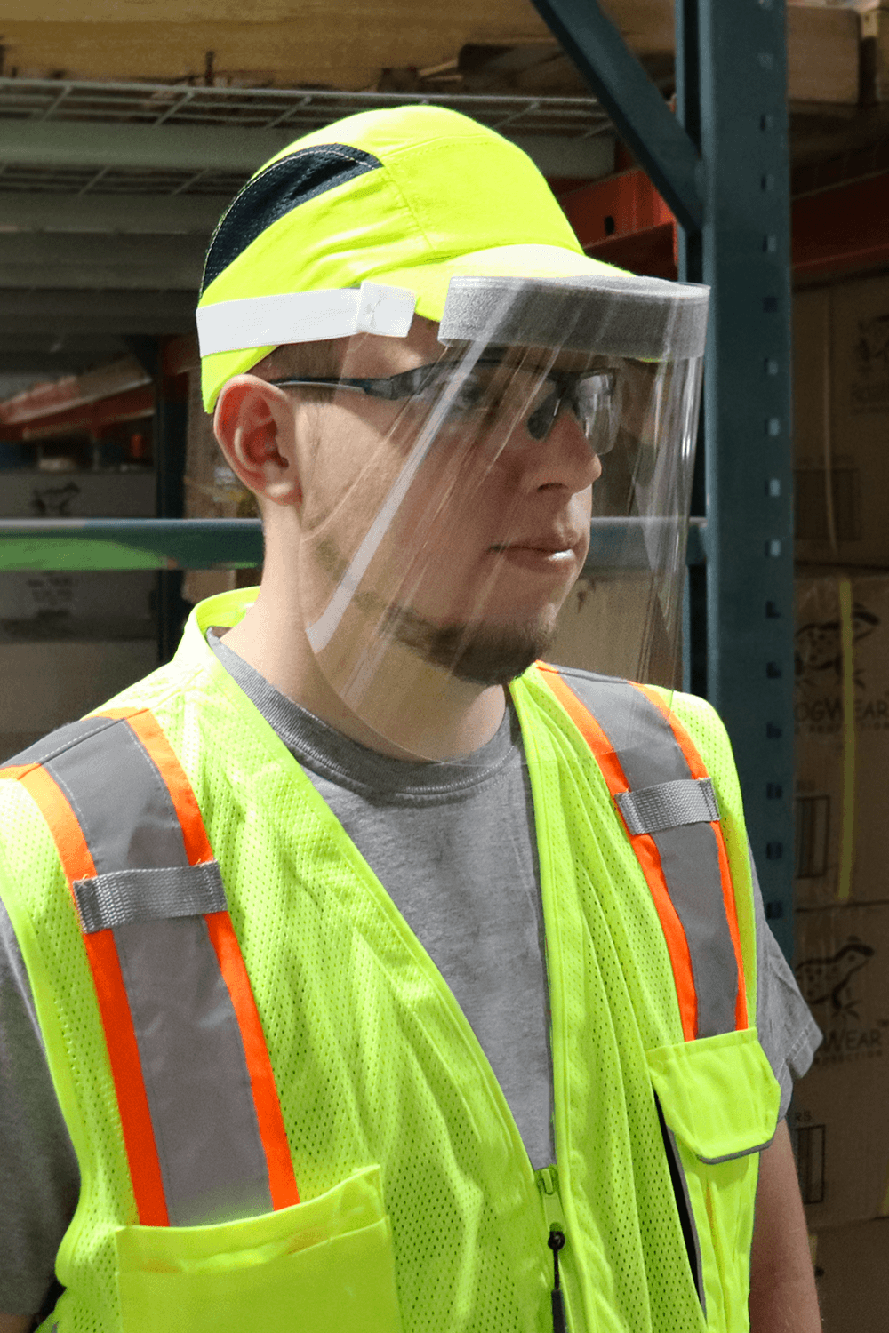 Clear Disposable Copolyester Face Shield with Foam Padding and Elastic Strap - BH-S1