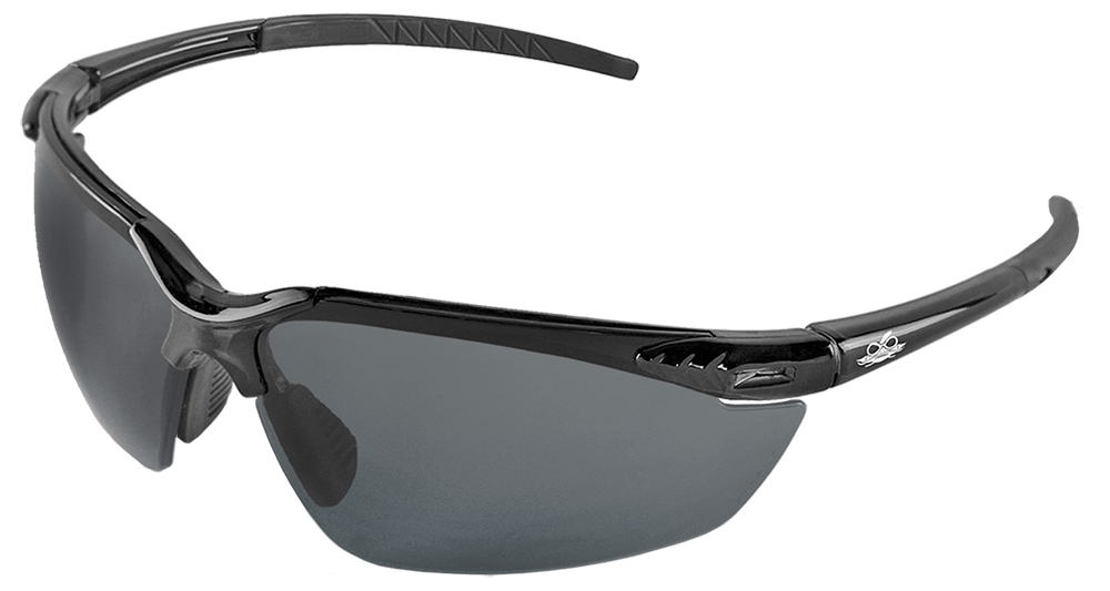 Mojarra® Dark Smoke Anti-Fog Lens, Crystal Black Frame Safety Glasses - BH1133AF