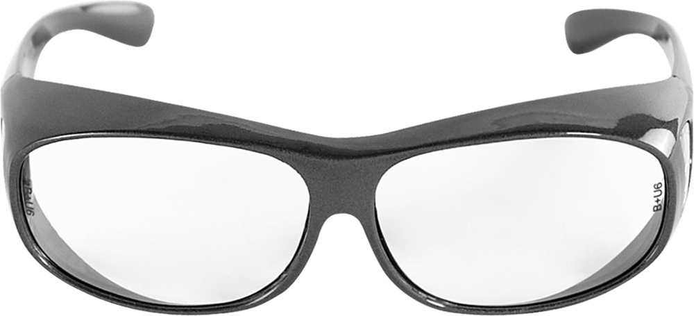 Over-the-Glass Clear Lens, Shiny Pearl Gray Frame Safety Glasses - BH291