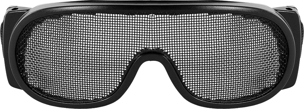 Wire Mesh Lens, Matte Black Frame Safety Goggles