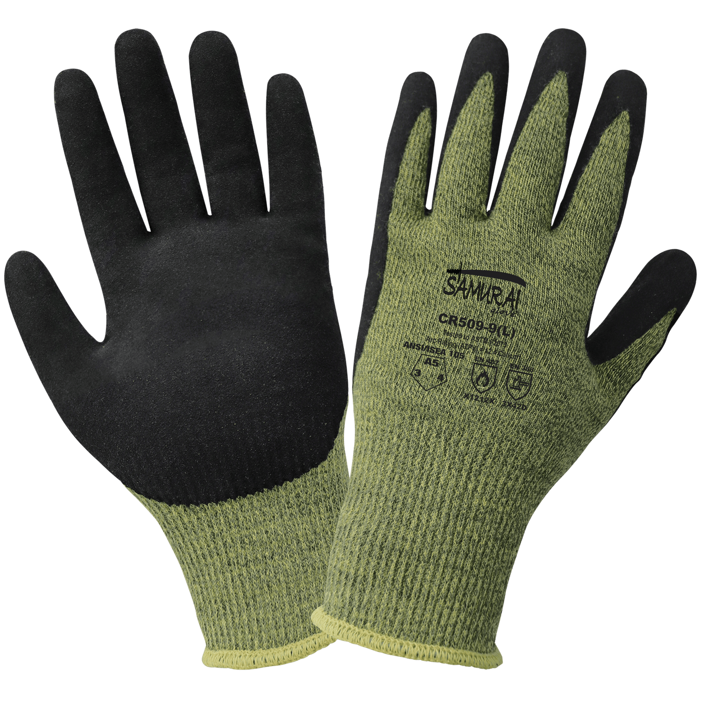 Samurai Glove® Cut, Abrasion, Puncture, and Flame-Resistant Arc-Flash Gloves with a Mach Finish Neoprene Bi-Polymer Coating - CR509