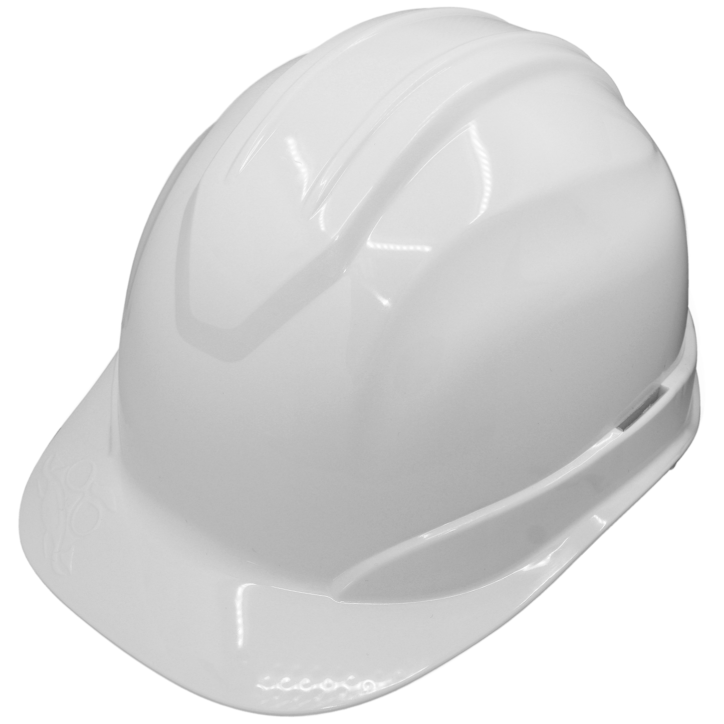 Bullhead Safety™ Head Protection White Unvented Cap Style Hard Hat With Six-Point Ratchet Suspension - HH-C2-W