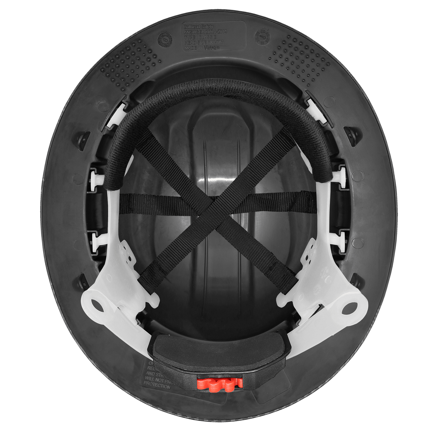 Bullhead Safety™ Head Protection Matte Black Graphite Unvented Full Brim Style Hard Hat With Six-Point Ratchet Suspension - HH-F1-C