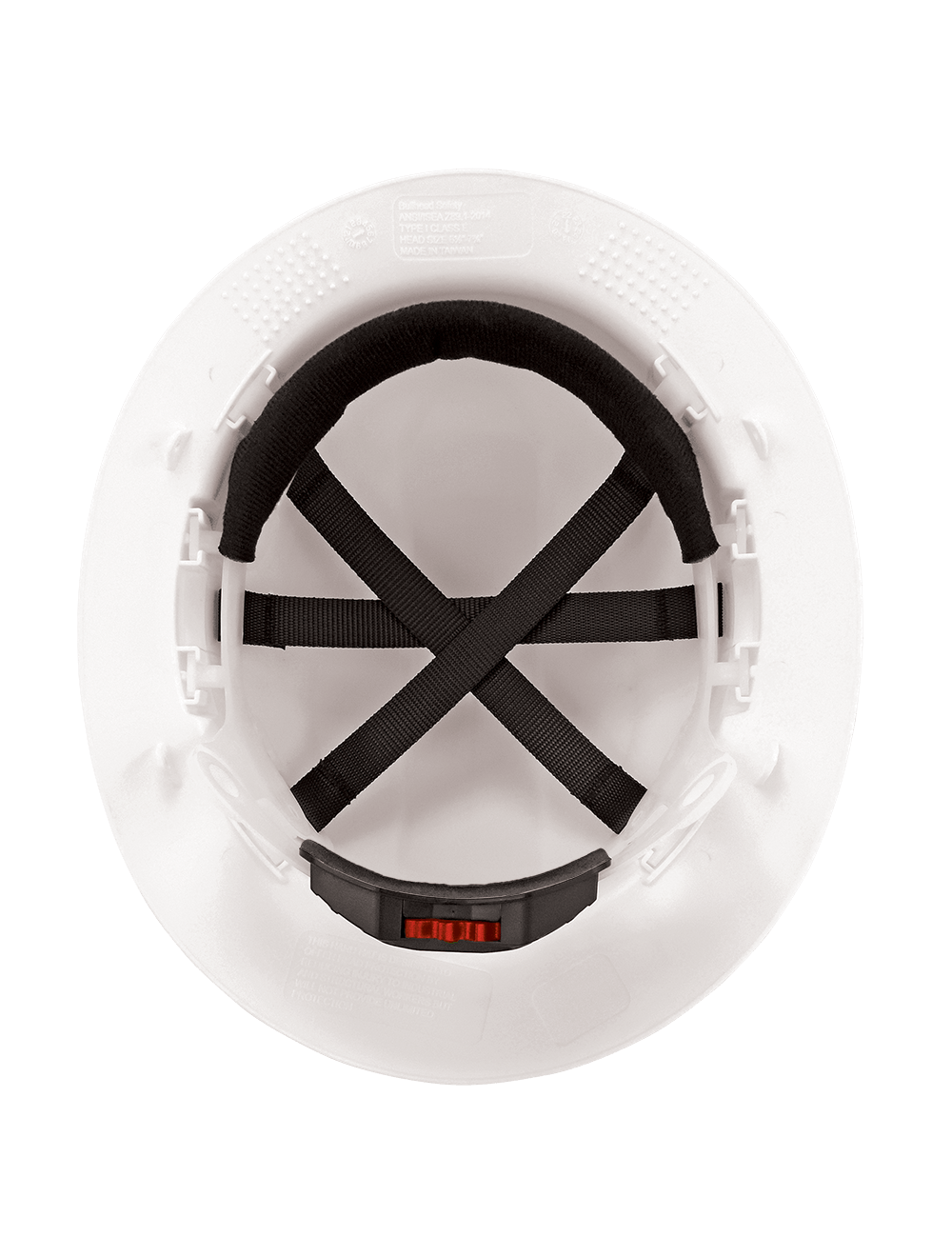 Bullhead Safety™ Head Protection White Unvented Full Brim Style Hard Hat With Six-Point Ratchet Suspension - HH-F1-W