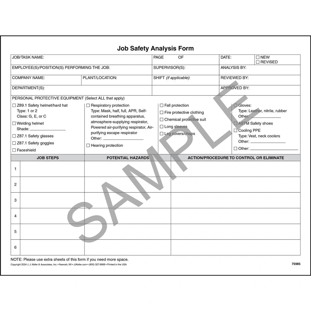 Job Safety Analysis Form