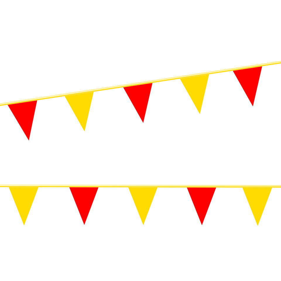 Multi Color Warning Line Pennant Flags 9"x12x100" TS002