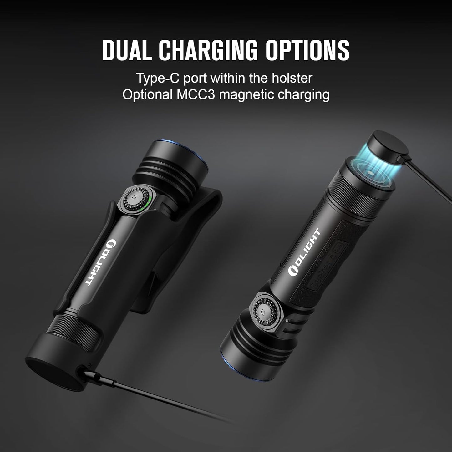 OLIGHT Seeker 4 Pro Rechargeable Flashlights, 4600 Lumens High Powerful Bright Light with USB C Holster, Waterproof IPX8 for Emergencies, Camping, Searching