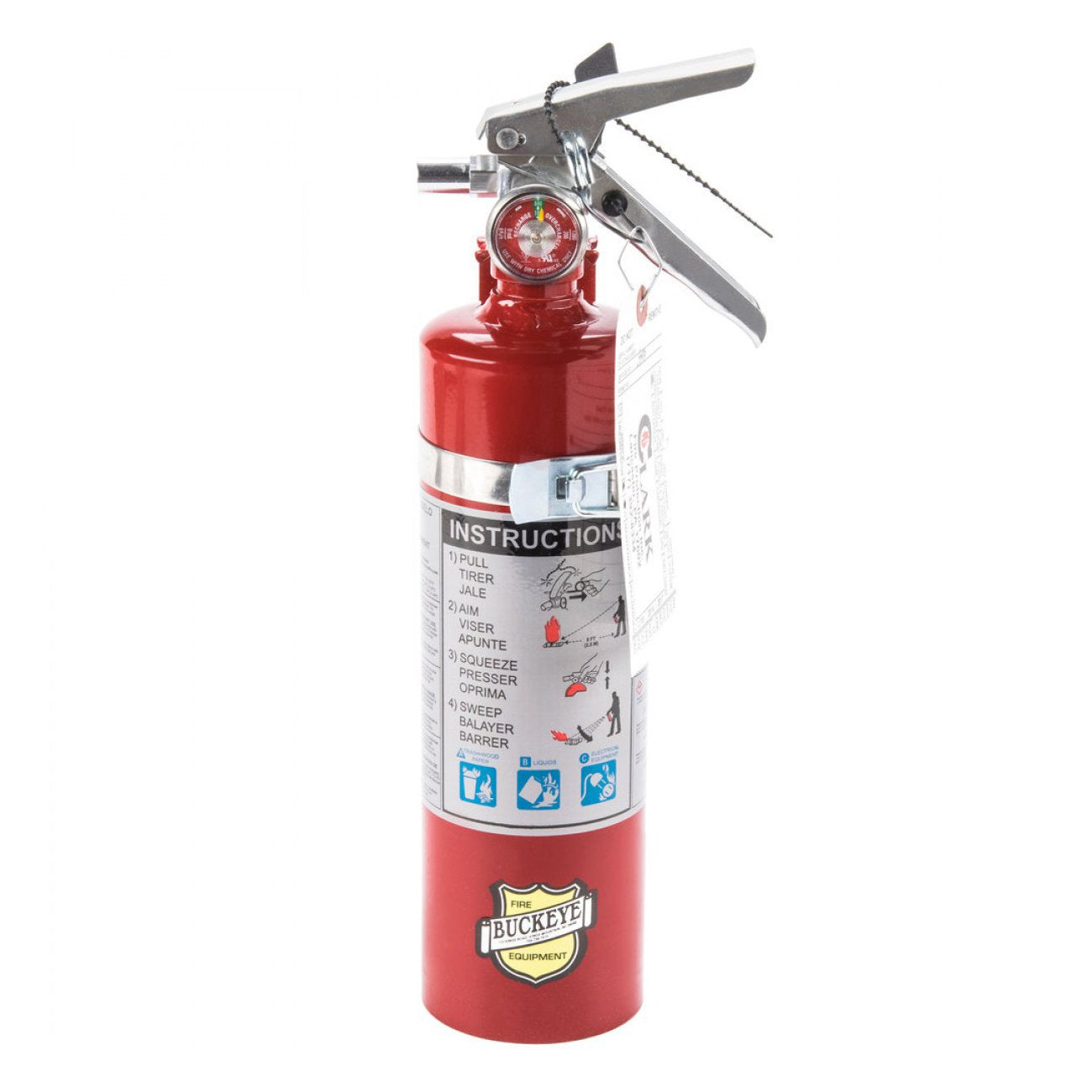 Buckeye 13315 ABC Multipurpose Dry Chemical Hand Held Fire Extinguisher with Aluminum Valve and Vehicle Bracket, 2.5 lbs