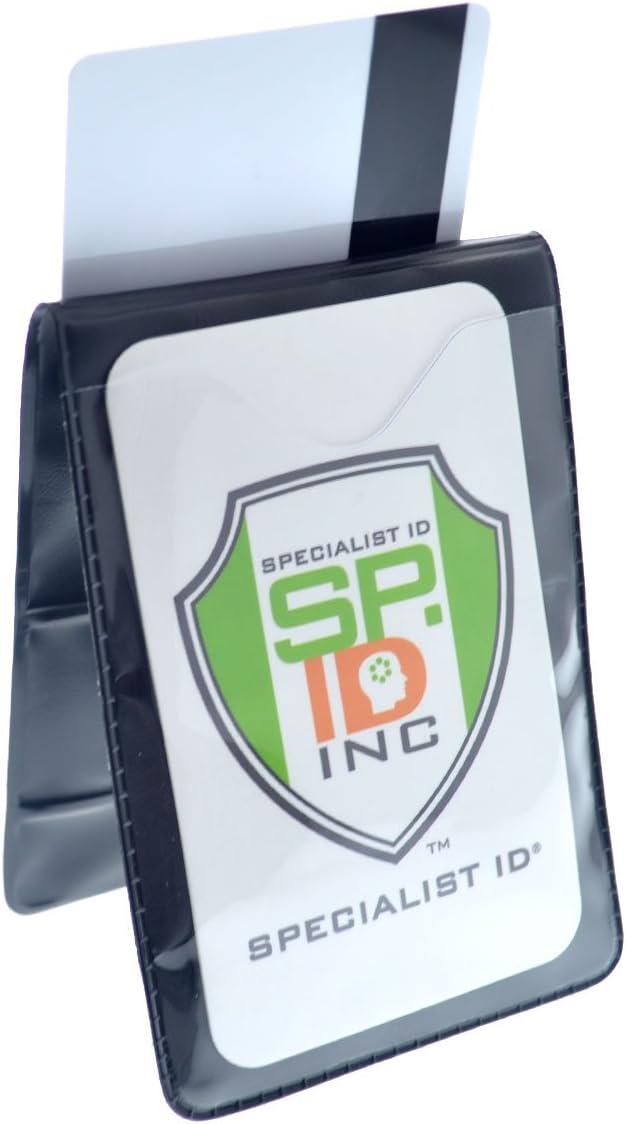 Heavy Duty Magnetic Badge Holders - Fold Over Shirt Pocket or Belt- Two Sided for Multiple ID Cards
