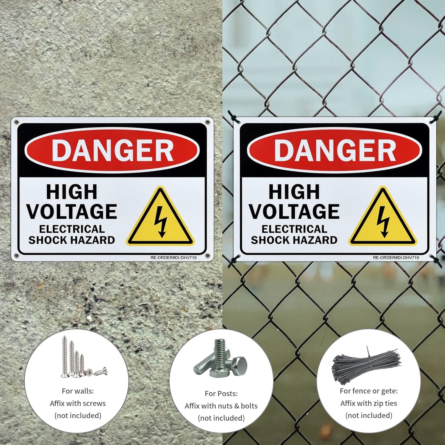 Danger High Voltage Sign 10x7 -TS088-