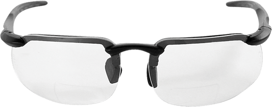 Swordfish® Clear 2.0 Diopter Bifocal Reader Style Lens, Matte Black Frame Safety Glasses - BH106120