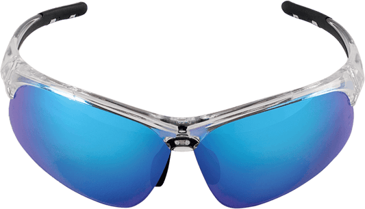 Wahoo® Blue Mirror Lens, Crystal Clear Frame Safety Glasses