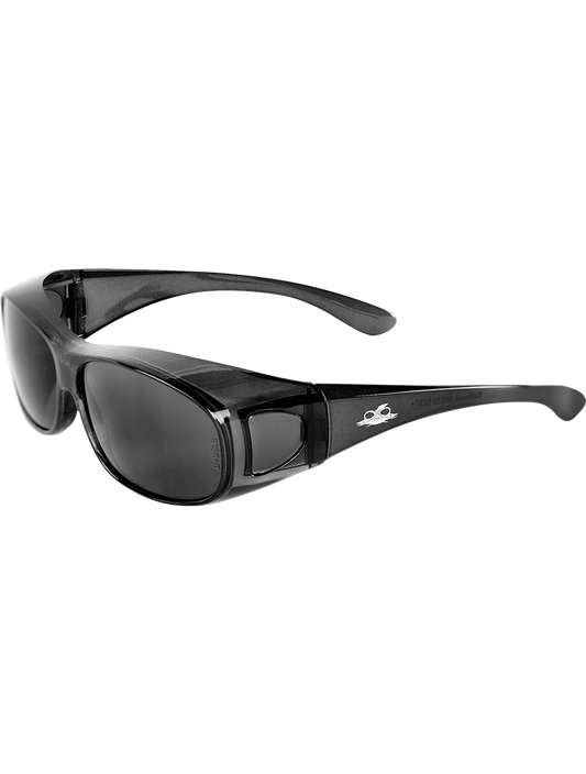 Over-the-Glass Smoke Lens, Crystal Black Frame Safety Glasses - BH233