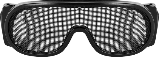 Wire Mesh Lens, Matte Black Frame Safety Goggles