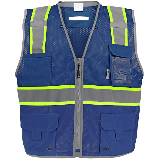 FrogWear® HV Blue Enhanced Visibility Surveyors Safety Vest - GLO-067B