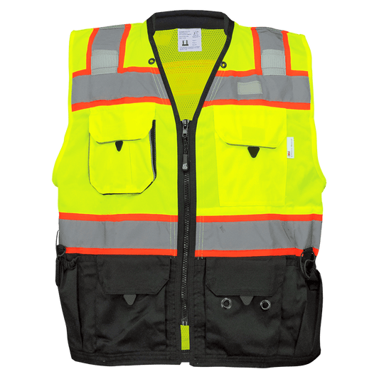 FrogWear® HV Premium High-Visibility Polyester Surveyors Safety Vest - GLO-099