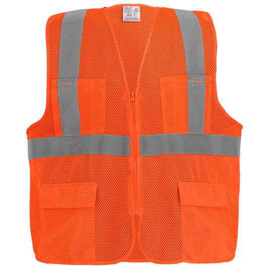 FrogWear® HV High-Visibility Orange Lightweight Mesh Safety Vest - GLO-270