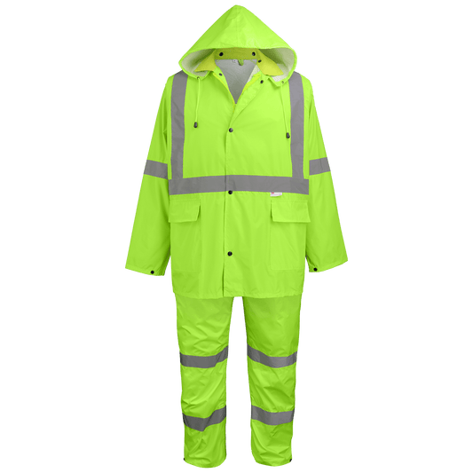 FrogWear® HV Three-Piece High-Visibility Rain Suit - GLO-8000