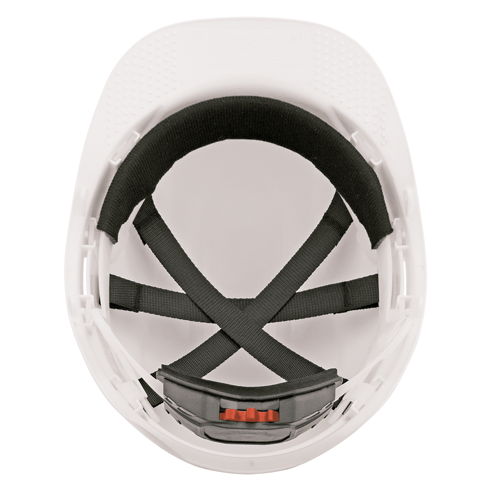 Bullhead Safety™ Head Protection White Unvented Cap Style Hard Hat With Six-Point Ratchet Suspension - HH-C2-W