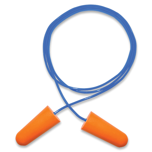Single Package Hearing Protection Corded Polyurethane Foam NRR 33 dB Earplugs - HP-F2-S