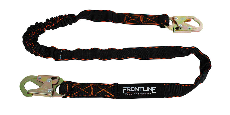 Frontline 6' Single Leg Snaphook Lanyard with Internal Shock Absorber