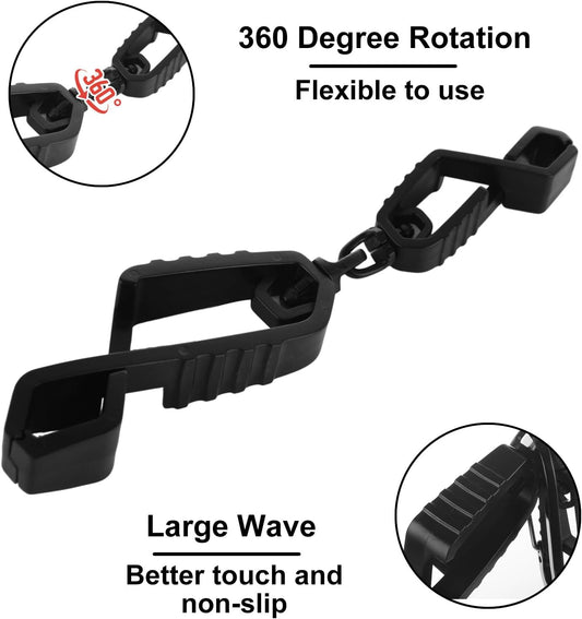 Work Glove Holders, Glove Holder Clip Work Safety Clip for Construction Guard Labor, Gloves Grabber Glove Keeper Belt Glasses Helmets Hanger Clamp Catcher, Black