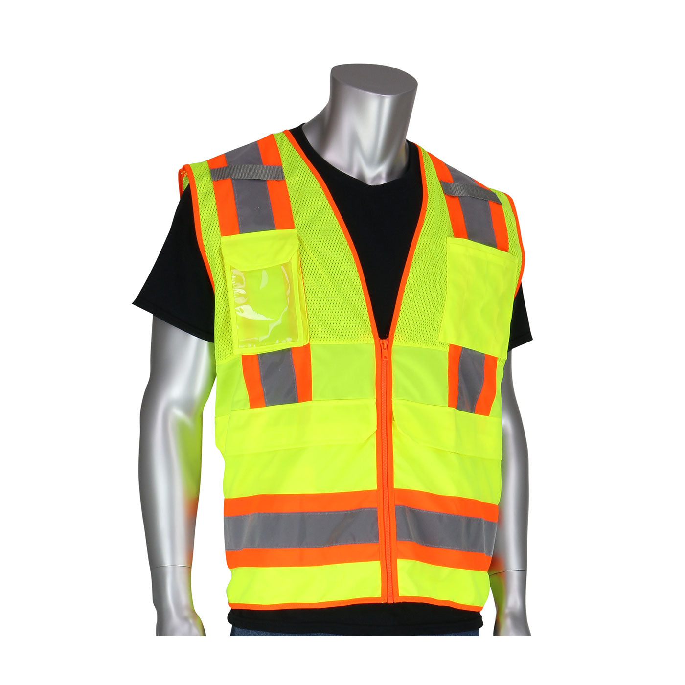 PIP Class 2 High Visibility Two-Tone 10-Pocket Surveyors Tech Vest TS-150