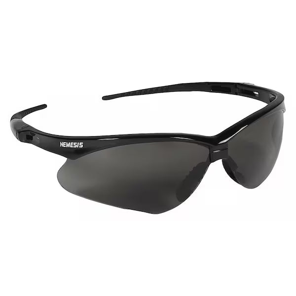 V30 Nemesis Safety Glasses, Anti-Fog & Anti-Scratch, Wraparound, Black Frame, Smoke (Gray) Lens