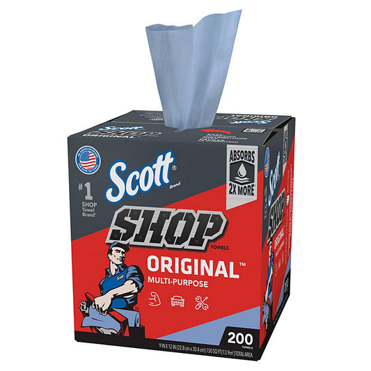 Scott Shop Towels Original, Pop-Up Dispenser Box 200 Sheets/Box - TS074