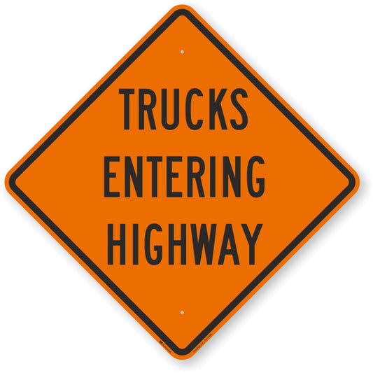 "Trucks Entering Highway" Sign | 30" x 30" 3M Engineer Grade Reflective Aluminum, Made in USA